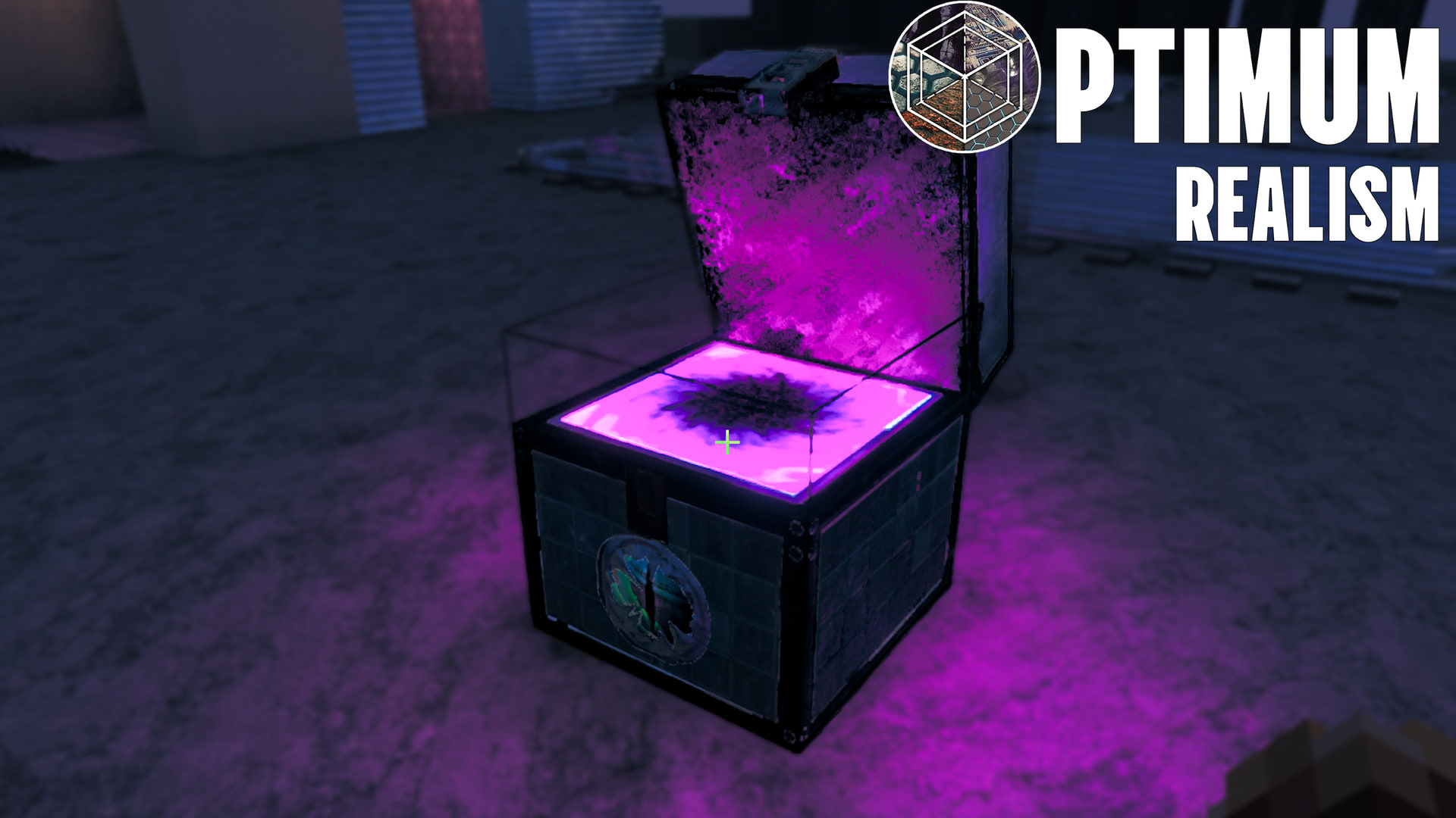 Ender chest with glowing accents