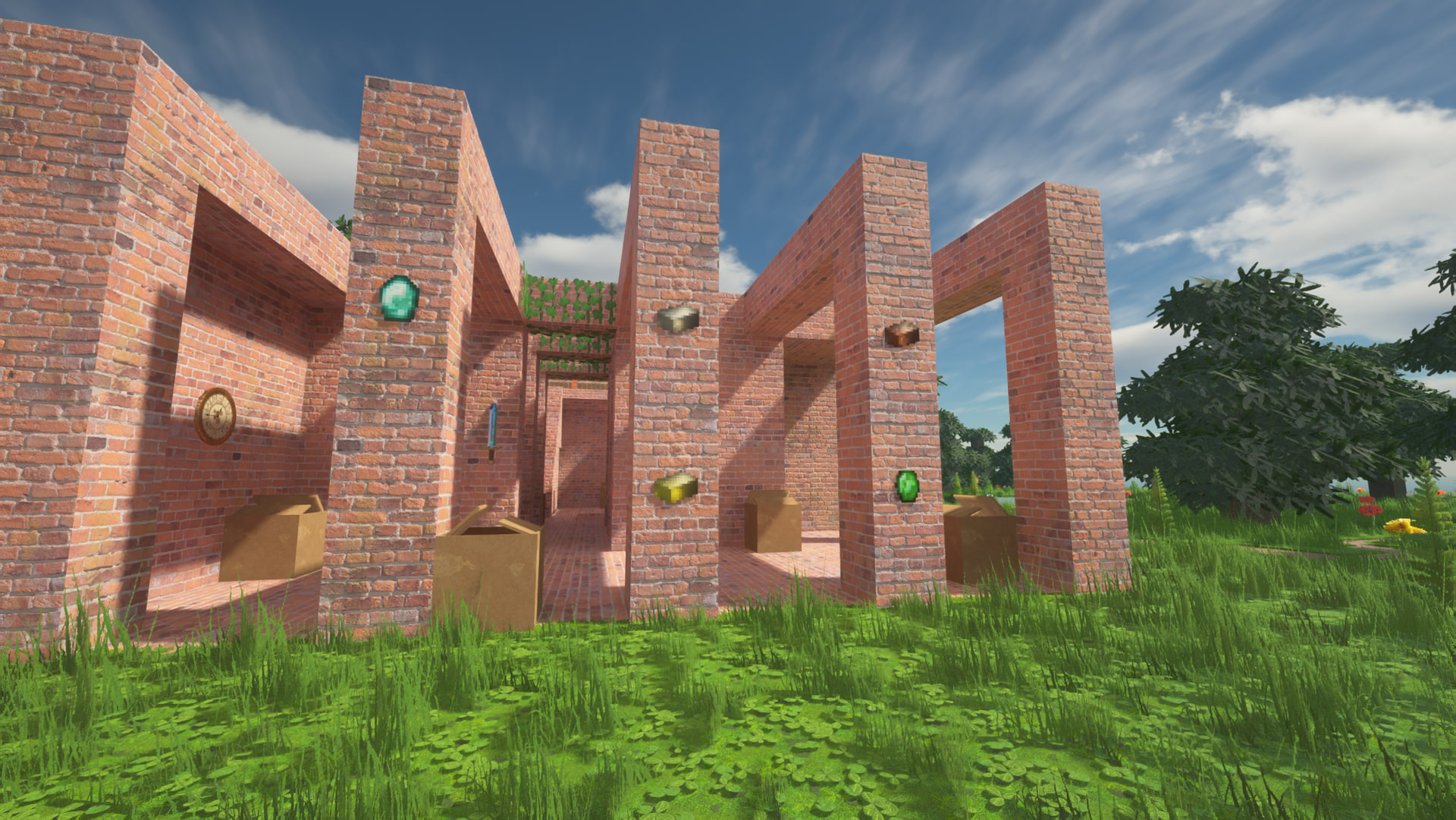 Assorted Minecraft items with realistic textures