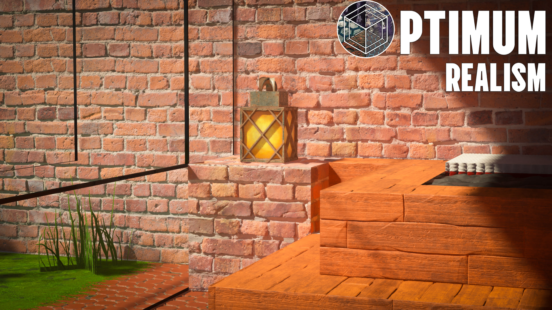 Warm glowing lantern with realistic lighting