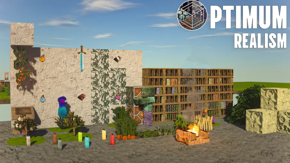 Collage of different textured blocks