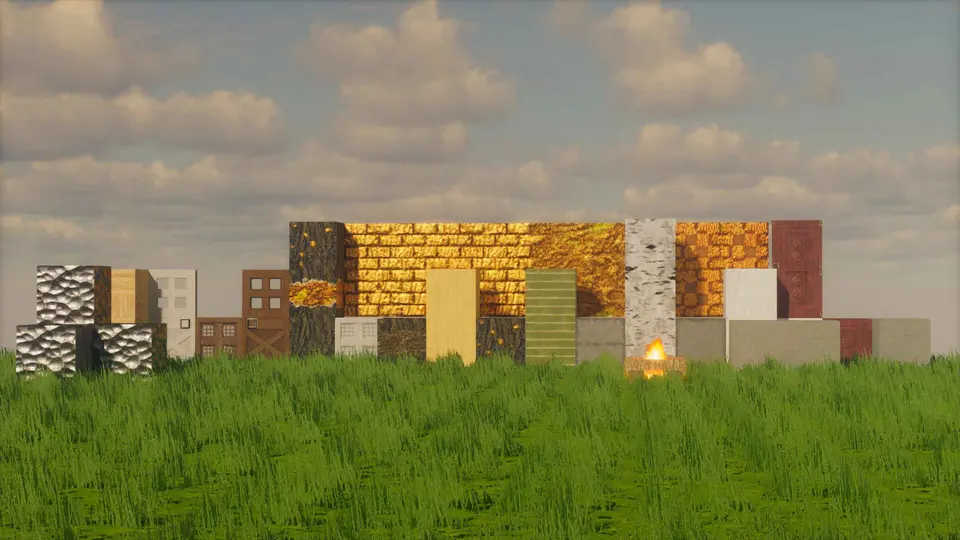 Collage of different textured blocks