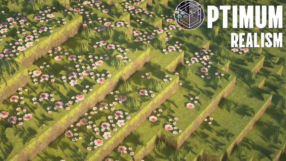 Field of flowers with realistic shading