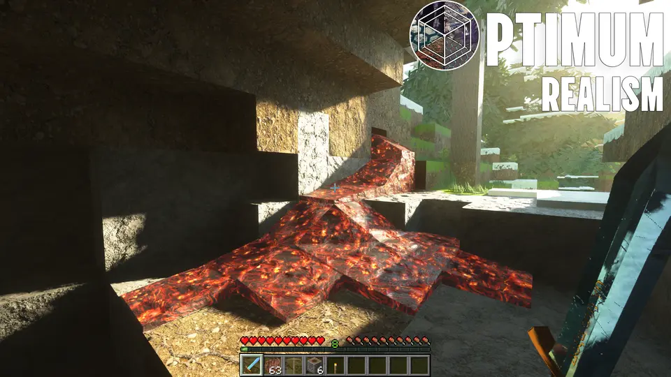 Flowing lava with emissive glow