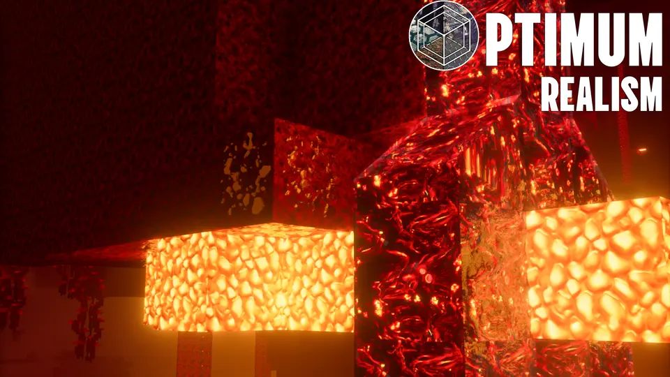 Dark and mysterious Minecraft nether with Optimum Realism realistic textures