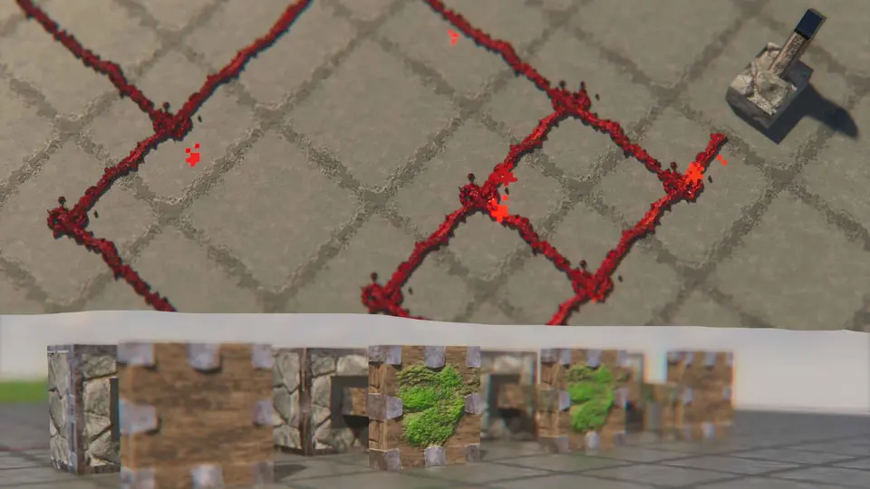 Redstone wiring with realistic depth and glow
