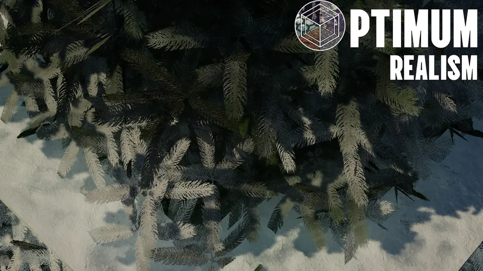 Snow-covered leaves with realistic frost