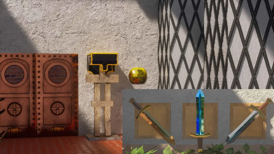 Sword showcase with realistic lighting
